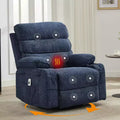 8-Point Massage & Heating Recliner Chair, 360 Swivel Glider Rocker with Side Pocket & Cup Holders, Supports 400LBS, Linen Fabric
