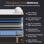 Materasso Okak Twin Size con molle insacchettate, materassi ibridi senza fibra di vetro con Memory Foam in gel, materasso per bambini e adulti