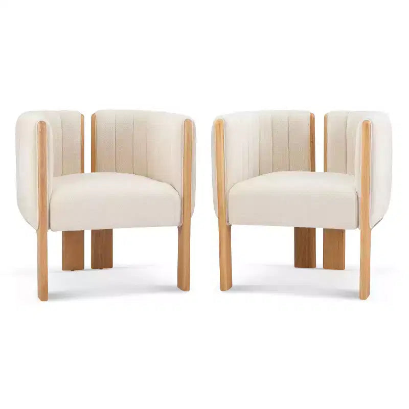 Sedie da pranzo moderne ed eleganti Okak per cucina e sala da pranzo, set di 2 sedie imbottite piccole in tessuto bouclé