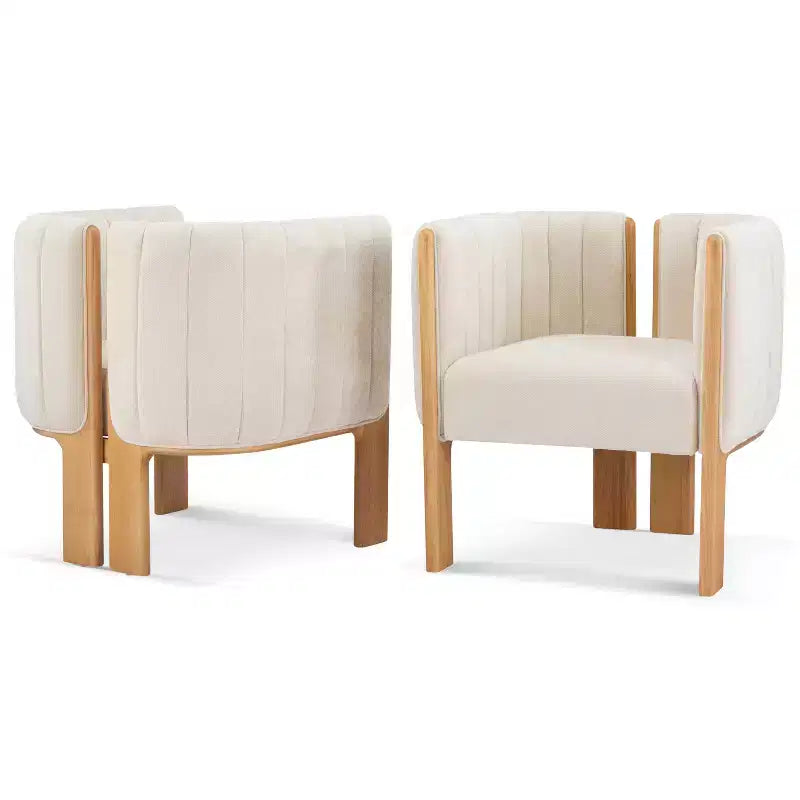 Sedie da pranzo moderne ed eleganti Okak per cucina e sala da pranzo, set di 2 sedie imbottite piccole in tessuto bouclé