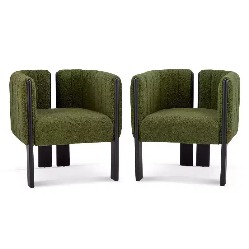 Sedie da pranzo moderne ed eleganti Okak per cucina e sala da pranzo, set di 2 sedie imbottite piccole in tessuto bouclé
