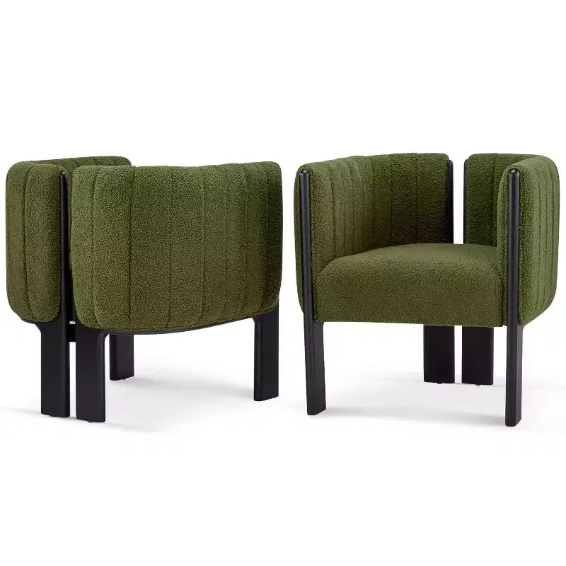 Sedie da pranzo moderne ed eleganti Okak per cucina e sala da pranzo, set di 2 sedie imbottite piccole in tessuto bouclé