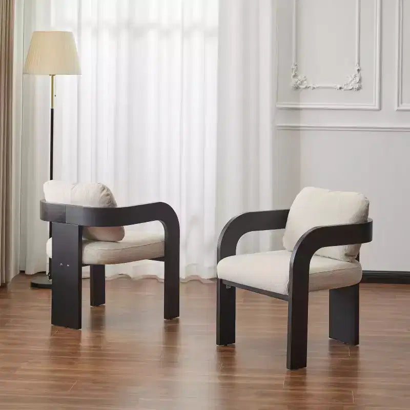 Sedie da pranzo moderne ed eleganti Okak per cucina e sala da pranzo, set di 2 sedie imbottite piccole in tessuto bouclé