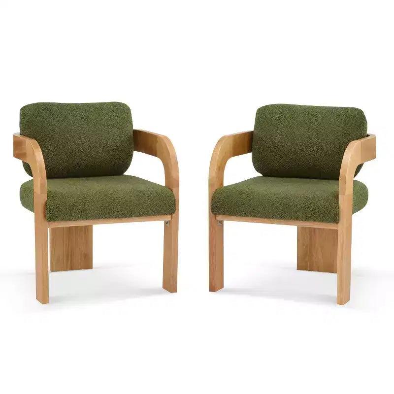 Sedie da pranzo moderne ed eleganti Okak per cucina e sala da pranzo, set di 2 sedie imbottite piccole in tessuto bouclé