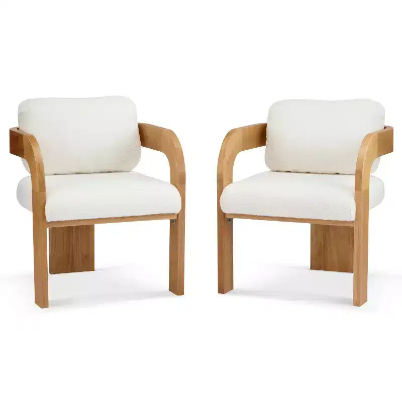 Sedie da pranzo moderne ed eleganti Okak per cucina e sala da pranzo, set di 2 sedie imbottite piccole in tessuto bouclé