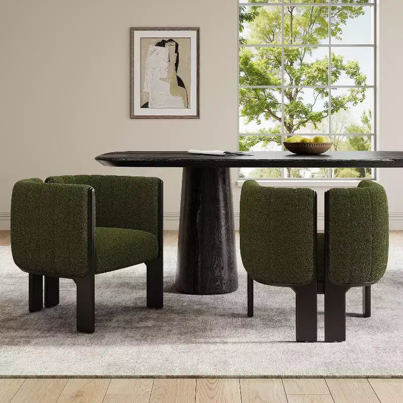Sedie da pranzo moderne ed eleganti Okak per cucina e sala da pranzo, set di 2 sedie imbottite piccole in tessuto bouclé