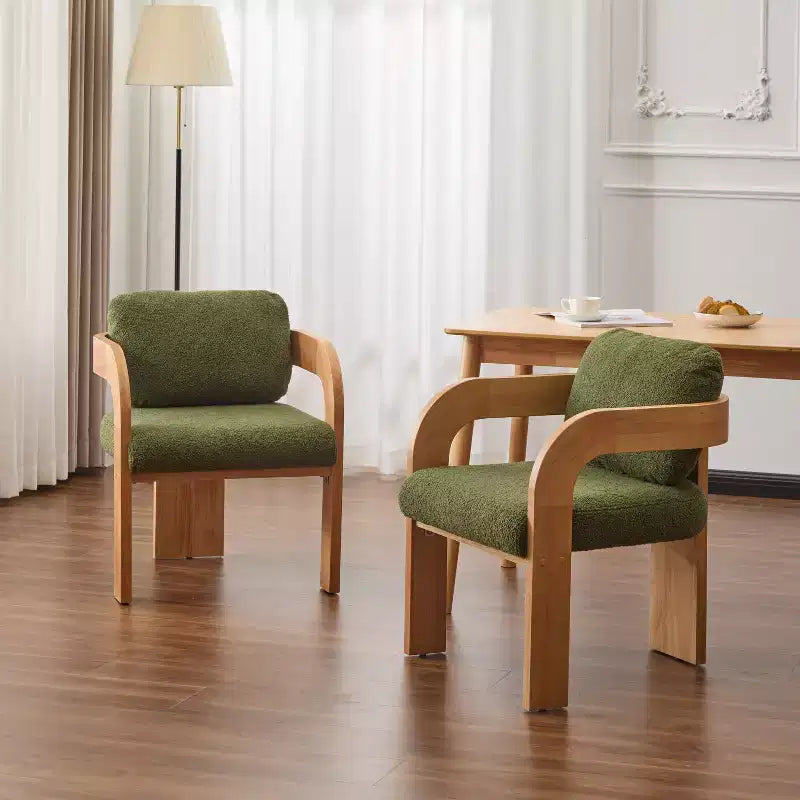 Sedie da pranzo moderne ed eleganti Okak per cucina e sala da pranzo, set di 2 sedie imbottite piccole in tessuto bouclé
