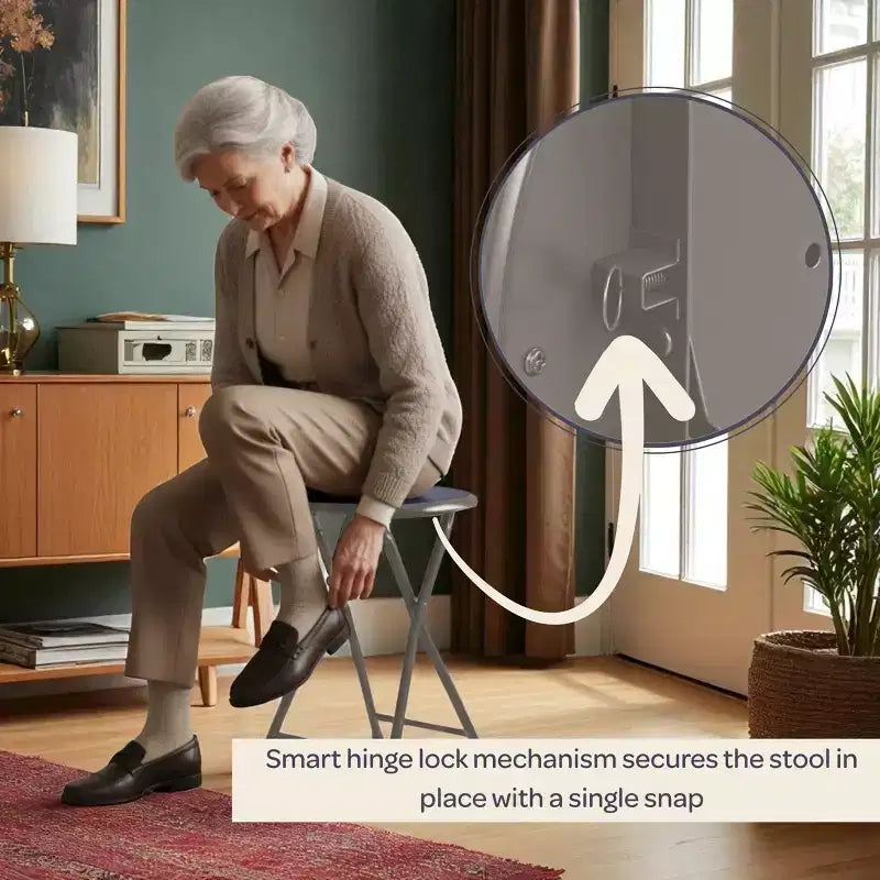 Sgabello pieghevole senza schienale Lavish Home da 45 cm con capacità di 102 kg