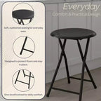 Sgabello pieghevole senza schienale Lavish Home da 45 cm con capacità di 102 kg