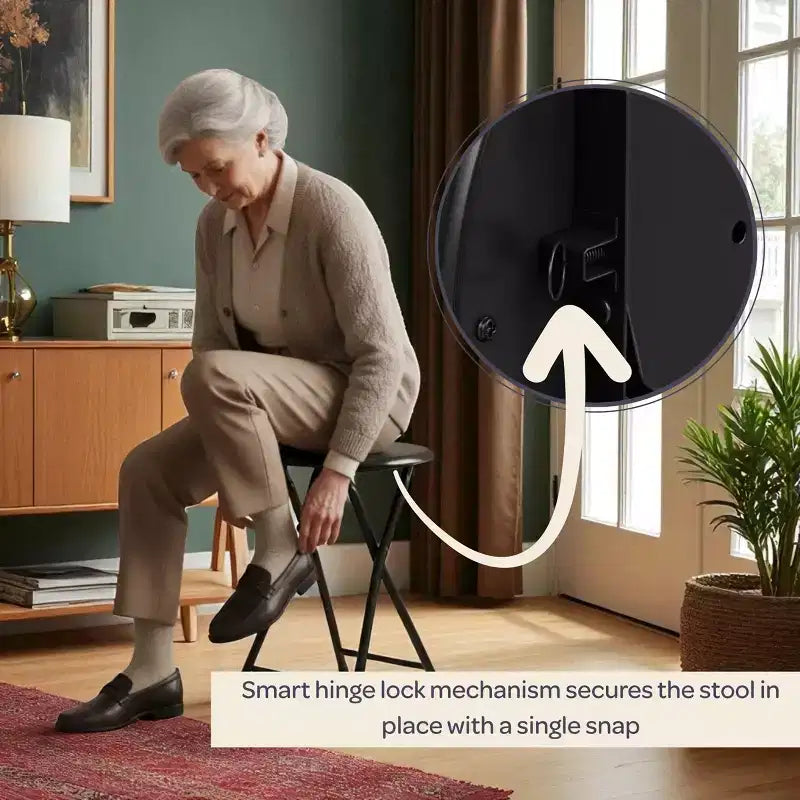 Sgabello pieghevole senza schienale Lavish Home da 45 cm con capacità di 102 kg
