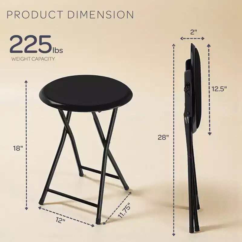 Sgabello pieghevole senza schienale Lavish Home da 45 cm con capacità di 102 kg