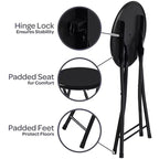 Sgabello pieghevole senza schienale Lavish Home da 45 cm con capacità di 102 kg