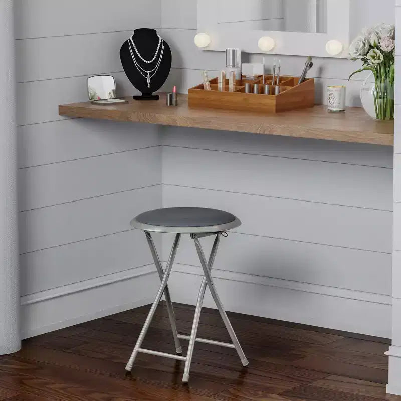 Sgabello pieghevole senza schienale Lavish Home da 45 cm con capacità di 102 kg