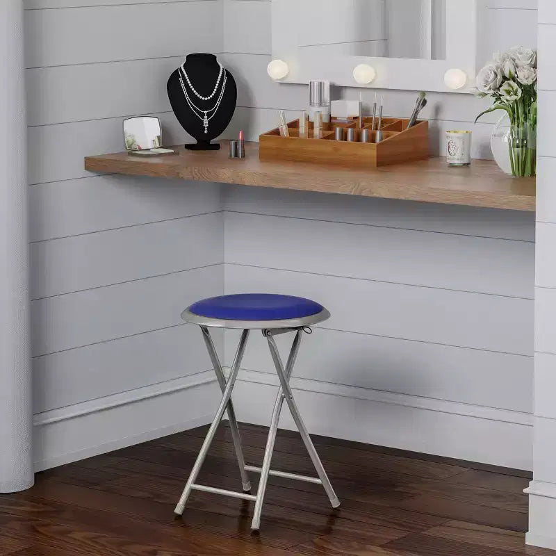 Sgabello pieghevole senza schienale Lavish Home da 45 cm con capacità di 102 kg