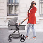 Passeggino trasformabile, passeggino pieghevole, passeggino reversibile 3 in 1 con schienale e capottina regolabili, coprigambe antivento, cintura di sicurezza