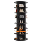 Tower 360 Revolving Free Standing Spinning Shoe Organizer, Vertical Shoes Rack Storage Round Carousel
