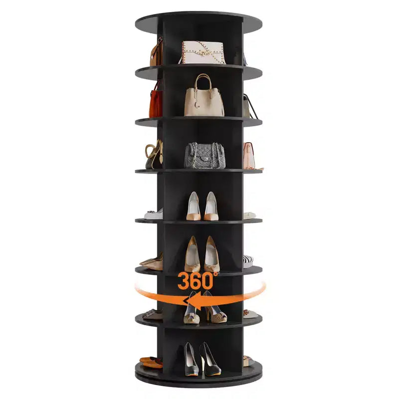 Tower 360 Revolving Free Standing Spinning Shoe Organizer, Vertical Shoes Rack Storage Round Carousel