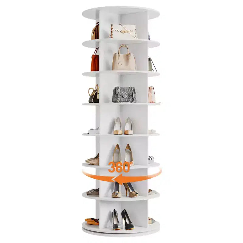 Torre Girevole 360, Organizzatore di Scarpe Verticale Rotante a Carosello, Porta Scarpe Rotondo
