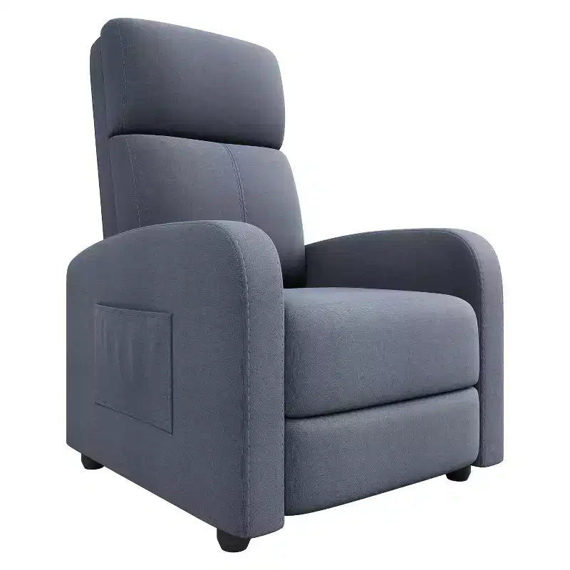 Poltrona reclinabile pigra ergonomica regolabile, Divano singolo con tasca laterale, Poltrona reclinabile per adulti, Schienale alto, Braccioli larghi e Sedile imbottito, per soggiorno