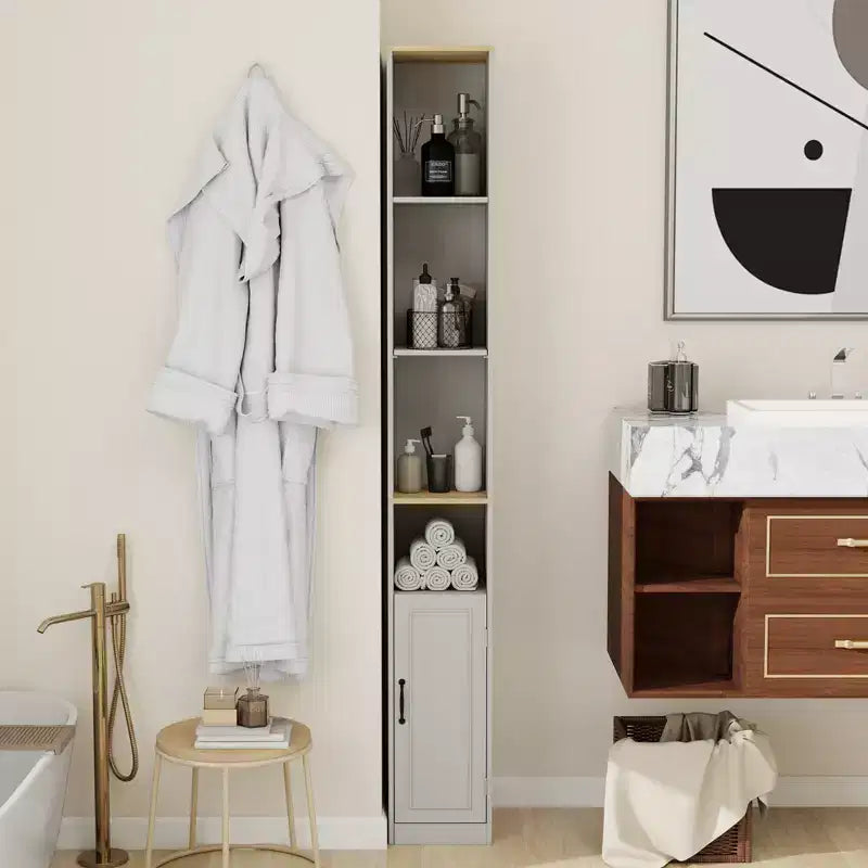 GDFStudio Merritt 72 Tall Slim Storage Cabinet with Adjustable Shelves