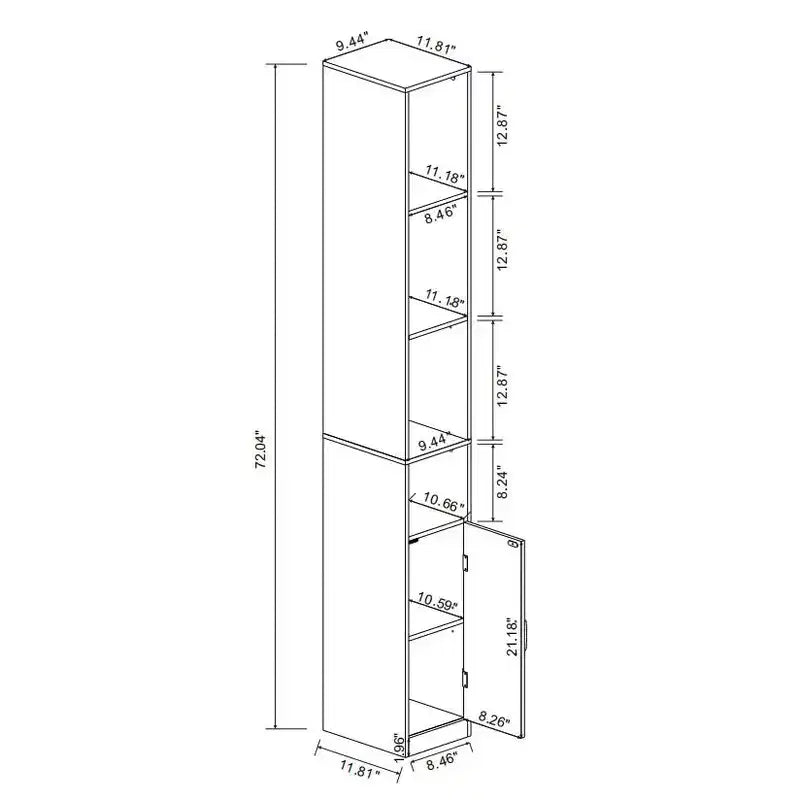 GDFStudio Mobile Contenitore Stretto Alto 72 Merritt con Ripiani Regolabili