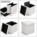 Sorbus Pouf Ottomano Pieghevole in Tessuto Teddy da 38 cm - Comodo Ottomano Multiuso, Sgabello per Soggiorno, Camera da Letto, Dormitorio e Altro Ancora