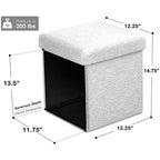 Sorbus Pouf Ottomano Pieghevole in Tessuto Teddy da 38 cm - Comodo Ottomano Multiuso, Sgabello per Soggiorno, Camera da Letto, Dormitorio e Altro Ancora