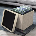 Sorbus Pouf Ottomano Pieghevole in Tessuto Teddy da 38 cm - Comodo Ottomano Multiuso, Sgabello per Soggiorno, Camera da Letto, Dormitorio e Altro Ancora