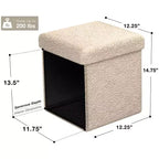 Sorbus Pouf Ottomano Pieghevole in Tessuto Teddy da 38 cm - Comodo Ottomano Multiuso, Sgabello per Soggiorno, Camera da Letto, Dormitorio e Altro Ancora