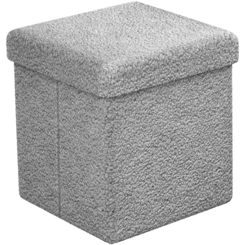 Sorbus Pouf Ottomano Pieghevole in Tessuto Teddy da 38 cm - Comodo Ottomano Multiuso, Sgabello per Soggiorno, Camera da Letto, Dormitorio e Altro Ancora