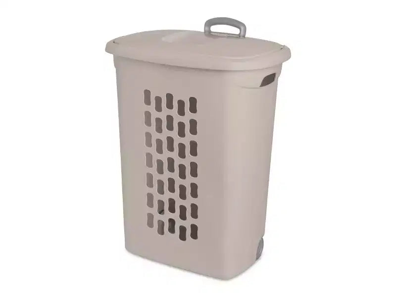 Cesto portabiancheria con ruote Sterilite Ultra, con coperchio e maniglia, grigio, confezione da 3