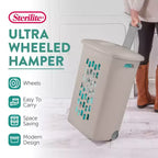 Cesto portabiancheria con ruote Sterilite Ultra, con coperchio e maniglia, grigio, confezione da 3