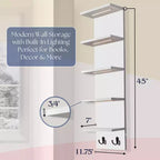 Sorbus Scaffale Galleggiante a Parete a 5 Livelli con Luci LED - Decorazione e Organizer per la Casa
