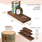 Sorbus Confezione da 2 Mensole Fluttuanti in Legno Massello da 40 cm - per Arredo Bagno, Libri, Camera da Letto e Soggiorno