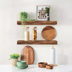 Sorbus Confezione da 2 Mensole Fluttuanti in Legno Massello da 40 cm - per Arredo Bagno, Libri, Camera da Letto e Soggiorno