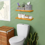 Sorbus Confezione da 2 Mensole Fluttuanti in Legno Massello da 40 cm - per Arredo Bagno, Libri, Camera da Letto e Soggiorno