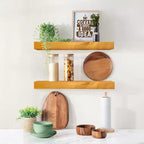 Sorbus Confezione da 2 Mensole Fluttuanti in Legno Massello da 40 cm - per Arredo Bagno, Libri, Camera da Letto e Soggiorno