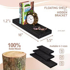 Sorbus Confezione da 2 Mensole Fluttuanti in Legno Massello da 40 cm - per Arredo Bagno, Libri, Camera da Letto e Soggiorno