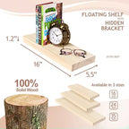 Sorbus Confezione da 2 Mensole Fluttuanti in Legno Massello da 40 cm - per Arredo Bagno, Libri, Camera da Letto e Soggiorno