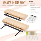 Sorbus Confezione da 2 Mensole Fluttuanti in Legno Massello da 40 cm - per Arredo Bagno, Libri, Camera da Letto e Soggiorno