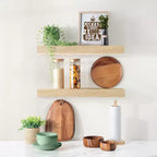 Sorbus Confezione da 2 Mensole Fluttuanti in Legno Massello da 40 cm - per Arredo Bagno, Libri, Camera da Letto e Soggiorno