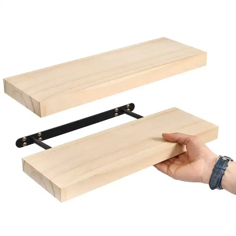 Sorbus Confezione da 2 Mensole Fluttuanti in Legno Massello da 40 cm - per Arredo Bagno, Libri, Camera da Letto e Soggiorno