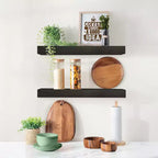 Sorbus Confezione da 2 Mensole Fluttuanti in Legno Massello da 40 cm - per Arredo Bagno, Libri, Camera da Letto e Soggiorno