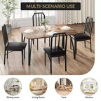 Set da pranzo compatto con bordi smussati e sedie imbottite, perfetto arredamento da cucina e sala da pranzo per piccoli appartamenti e case