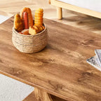 Tavolino Rettangolare Effetto Marmo con Base Robusta, Tavolino Moderno per Soggiorno, Ufficio o Balcone