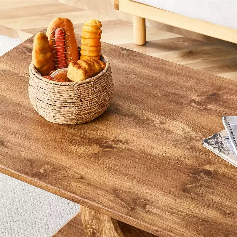 Tavolino Rettangolare Effetto Marmo con Base Robusta, Tavolino Moderno per Soggiorno, Ufficio o Balcone