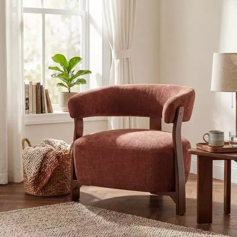 Christopher Knight Home Sedia moderna imbottita Arnaud in legno curvato