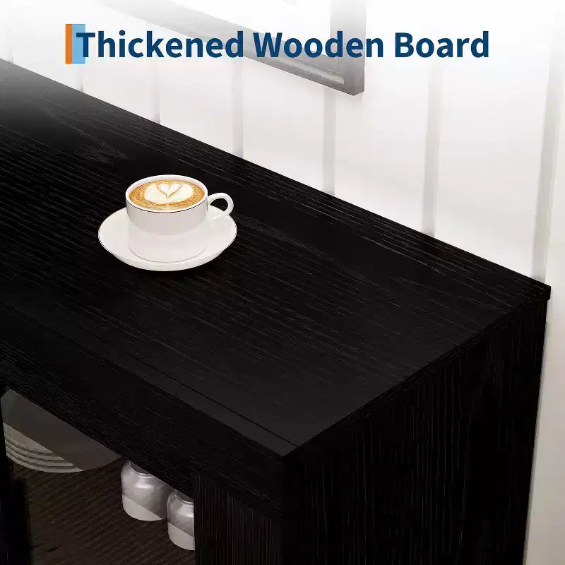 Madia moderna di metà secolo da 70,8 pollici con 4 ante in vetro, credenza in legno e console multimediale per soggiorno, sala da pranzo e corridoio