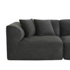 Divano da salotto di lusso a 4 posti in velluto Clihome con pouf mobile, divano imbottito