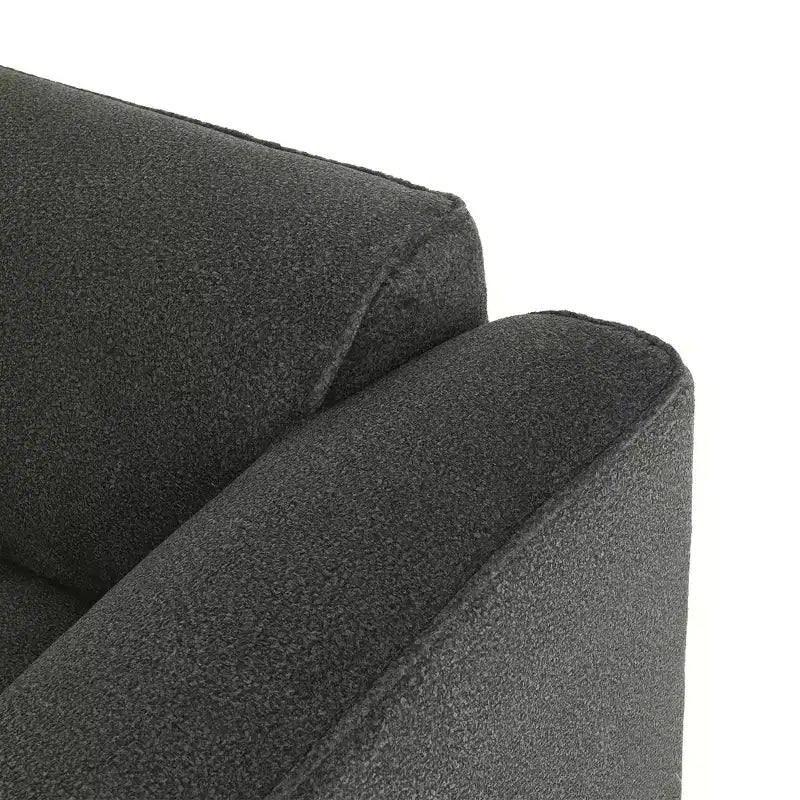 Divano da salotto di lusso a 4 posti in velluto Clihome con pouf mobile, divano imbottito